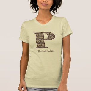 Monogramm Anfangsbuchstabe P Vintage-Blumenmuster  T-Shirt