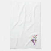 Monogramm Anfangsbuchstabe plus florales Design Geschirrtuch (Vertikal)