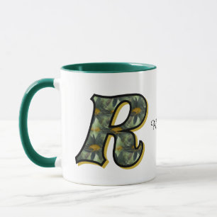 Monogramm Anfangsbuchstabe R Gänseblümchen Blumen Tasse