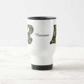 Monogramm Anfangsbuchstabe R Gänseblümchen Florale Reisebecher (Mittel)