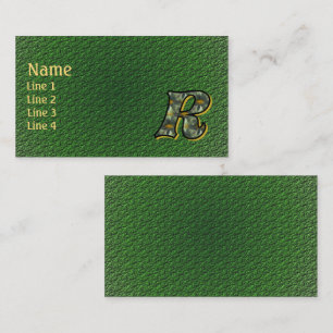 Monogramm Anfangsbuchstabe R Gänseblümchen Florale Visitenkarte