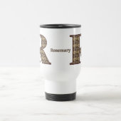 Monogramm Anfangsbuchstabe R Vintage-Blumenmuster Reisebecher (Mittel)