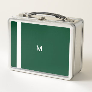 Monogramm Anfangsbuchstabe Rennsport Grün Stylisch Metall Brotdose