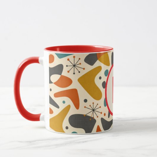 Monogramm Anfangsbuchstabe Retro-Geschenk Tasse (Links)