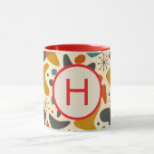 Monogramm Anfangsbuchstabe Retro-Geschenk Tasse (Zentrum)