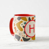 Monogramm Anfangsbuchstabe Retro-Geschenk Tasse (Vorderseite Links)