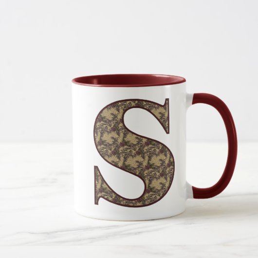 Monogramm Anfangsbuchstabe S Elegant Vintage Blume Tasse (Rechts)