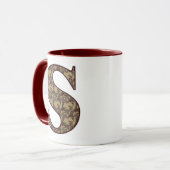 Monogramm Anfangsbuchstabe S Elegant Vintage Blume Tasse (Vorderseite Links)