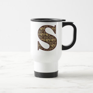 Monogramm Anfangsbuchstabe S Elegantes Vintage-Blu Reisebecher