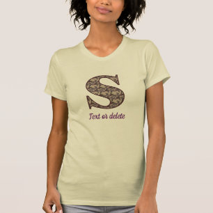 Monogramm Anfangsbuchstabe S Vintage-Blumenmuster  T-Shirt
