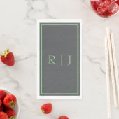 Monogramm Anfangsbuchstabe Salbei Grün Grau Kühl H Serviette (Beispiel)