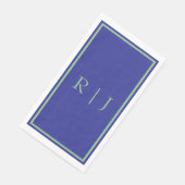 Monogramm Anfangsbuchstabe Salbeigrün Navyblau Coo Serviette (Ecke)