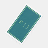 Monogramm Anfangsbuchstabe Salbeigrün Smaragdgrün Serviette (Ecke)
