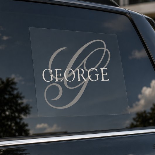 Monogramm Anfangsbuchstabe Skript Auto Fensteraufkleber