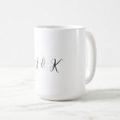 Monogramm Anfangsbuchstabe Skript Hochzeitsgeschen Kaffeetasse (VorderseiteRechts)