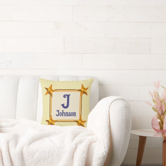 Monogramm Anfangsbuchstabe Stern Einfaches Einweih Kissen (Liege)