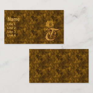 Monogramm Anfangsbuchstabe T Elegante Gold-Pfingst Visitenkarte