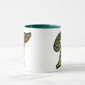 Monogramm Anfangsbuchstabe T Gänseblümchen Florale Tasse (Zentrum)