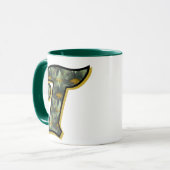 Monogramm Anfangsbuchstabe T Gänseblümchen Florale Tasse (Vorderseite Links)