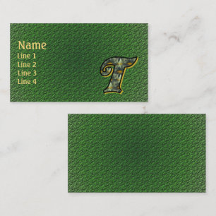 Monogramm Anfangsbuchstabe T Gänseblümchen Florale Visitenkarte