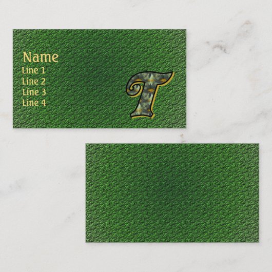 Monogramm Anfangsbuchstabe T Gänseblümchen Florale Visitenkarte (Vorne/Hinten)