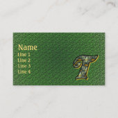 Monogramm Anfangsbuchstabe T Gänseblümchen Florale Visitenkarte (Vorderseite)