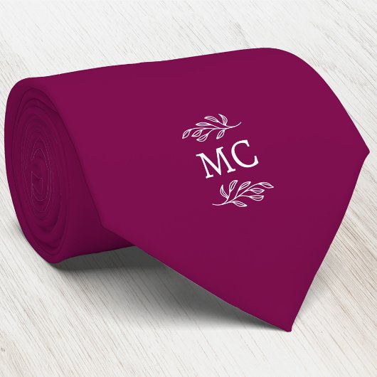 Monogramm-Anfangsbuchstabe-Wappen Botanisches Blat Krawatte