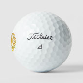 Monogramm-Anfangsbuchstabe-Wappen Gold-Lorbeerkran Golfball (Logo)