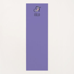 Monogramm Anfangsbuchstabe Wasserfarbe Blume Laven Yogamatte