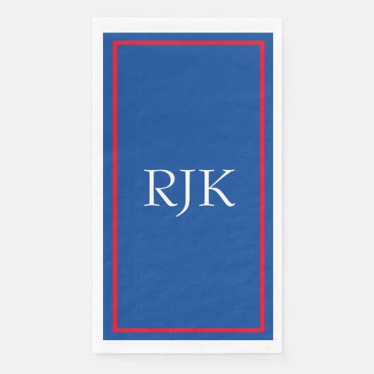Monogramm Anfangsbuchstaben Benutzerdefiniert Rot Serviette (Vorderseite)