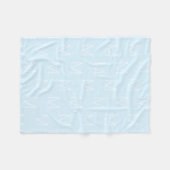 Monogramm Anfangsbuchstaben blau blau Fleecedecke (Vorderseite (Horizontal))
