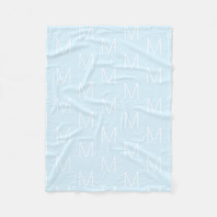 Monogramm Anfangsbuchstaben blau blau Fleecedecke