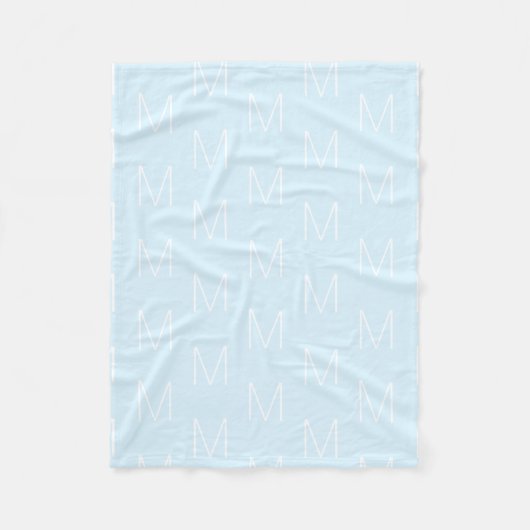 Monogramm Anfangsbuchstaben blau blau Fleecedecke (Vorderseite)