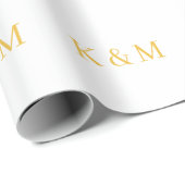 Monogramm Anfangsbuchstaben Braut Bräutigam Paar N Geschenkpapier (Rolleneckpunkt)