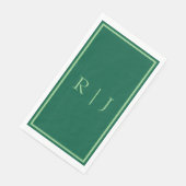 Monogramm Anfangsbuchstaben Dunkelgrün Salbei Cool Serviette (Ecke)