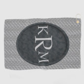 Monogramm Anfangsbuchstaben Elegantes schwarzes Bl Golfhandtuch (Horizontal)