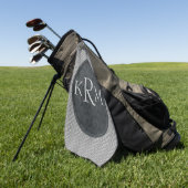 Monogramm Anfangsbuchstaben Elegantes schwarzes Bl Golfhandtuch (Gras)