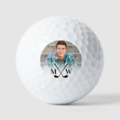 Monogramm Anfangsbuchstaben Foto Golfball (Vorderseite)