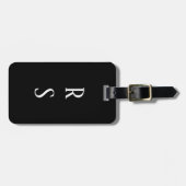 Monogramm Anfangsbuchstaben Geschenk Schwarz Weiß Gepäckanhänger (Vorderseite horizontal)