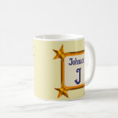 Monogramm Anfangsbuchstaben Gold-Star-Nachname Kaffeetasse (VorderseiteRechts)