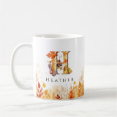 Monogramm Anfangsbuchstaben H Herbstleaves Kaffeetasse (Links)