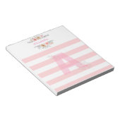 Monogramm Anfangsbuchstaben Hübsch rosa Buchstaben Notizblock (angewinkelt)