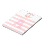 Monogramm Anfangsbuchstaben Hübsch rosa Buchstaben Notizblock (Rotiert)