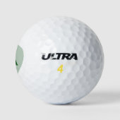Monogramm-Anfangsbuchstaben in Grün auf farbiger B Golfball (Logo)
