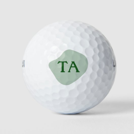 Monogramm-Anfangsbuchstaben in Grün auf farbiger B Golfball (Vorderseite)