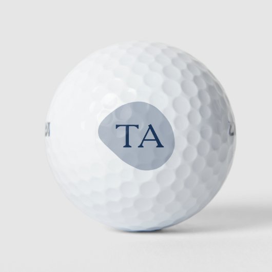 Monogramm Anfangsbuchstaben in Marineblau auf Farb Golfball (Vorderseite)