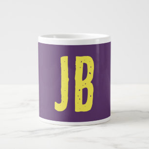 Monogramm Anfangsbuchstaben Indigogelb Minimalisti Jumbo-Tasse