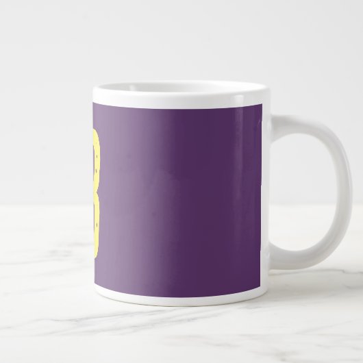 Monogramm Anfangsbuchstaben Indigogelb Minimalisti Jumbo-Tasse (Rechts)