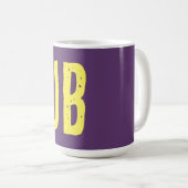 Monogramm Anfangsbuchstaben Indigogelb Minimalisti Kaffeetasse (VorderseiteRechts)