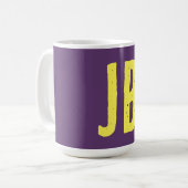 Monogramm Anfangsbuchstaben Indigogelb Minimalisti Kaffeetasse (Vorderseite Links)